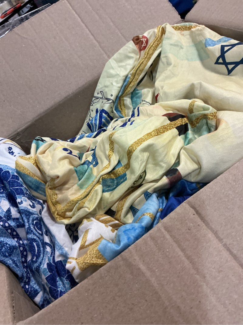Condition photo showing Good Condition for moukeren 6 pcs passover chair covers removable washable stretch polyester spandex slipcovers star of david parson jewish holiday chair protector for passover home dining room ceremony party decoration