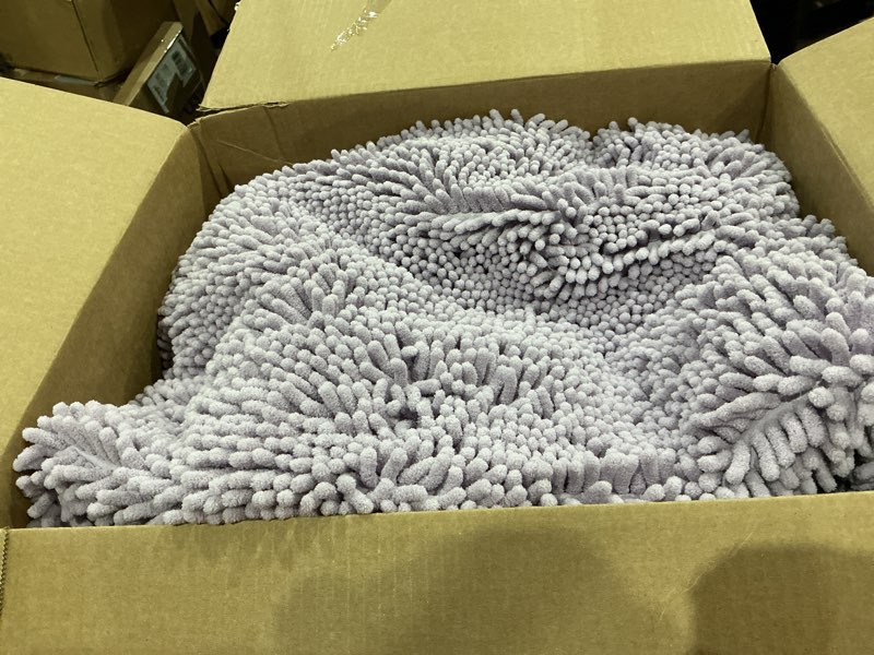 Condition photo showing Good Condition for olanly large bathroom rugs 70x46, extra soft absorbent chenille bath rugs, rubber backing quick dry, machine washable bath mats for bathroom floor, tub and shower, home decor accessories, lavender 70" x 46" lavender
