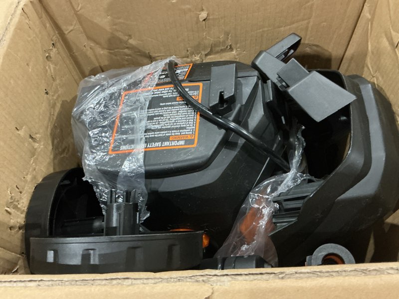 Condition photo showing As Is for lawnmaster lt306-1800c electric pressure washer 13 amp 1.4 gpm 2100 max psi csa certified with foam bottle 2100 max psi with foam bottle