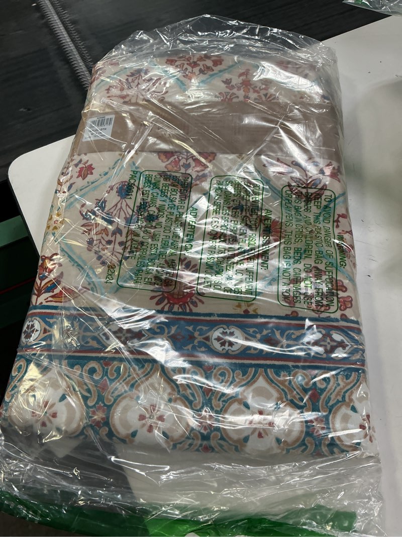 Condition photo showing Good Condition for maison d' hermine table cloth rectangle table 100% cotton 60 x 108 inches fall tablecloth reusable everyday use for thanksgiving christmas decorations dining farmhouse party (romane) 006 - romane 108" x 60" (rectangular)