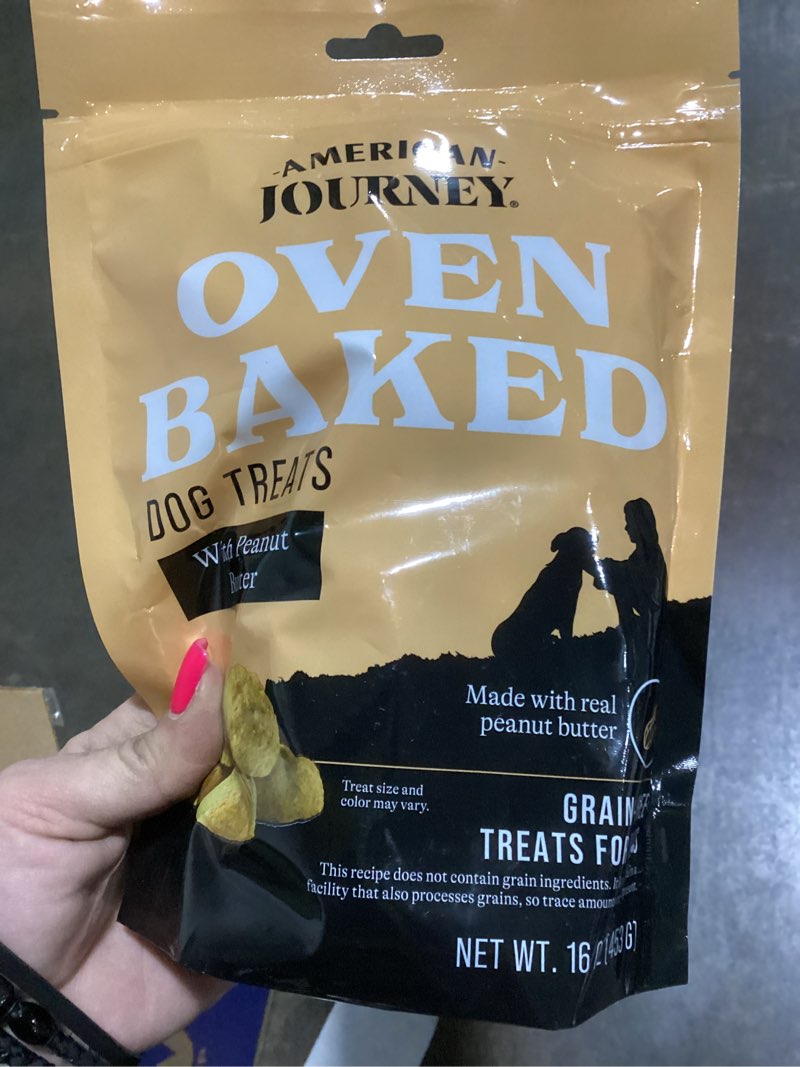 Condition photo showing New/Like New for American Journey Peanut Butter Recipe Grain-Free Oven Baked Crunchy Biscuit Dog Treats