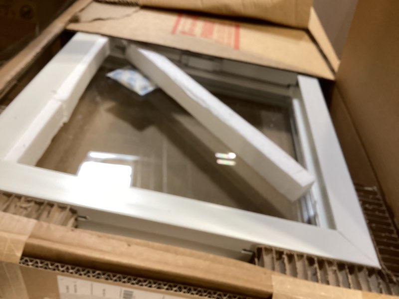 Condition photo showing As Is for left hand sliding vinyl window