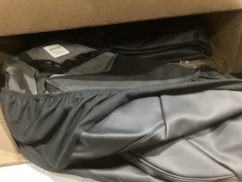 Condition photo showing Good Condition for for chevy silverado & gmc sierra leather seat covers, crew cab 1500 2019-2026, 2500hd 3500hd 2020-2026, custom fit truck pickup seat cover full set, black (with rear armrest/seatback storage) black 1500 19-26, 2500hd 20-26 (with rear back storage)