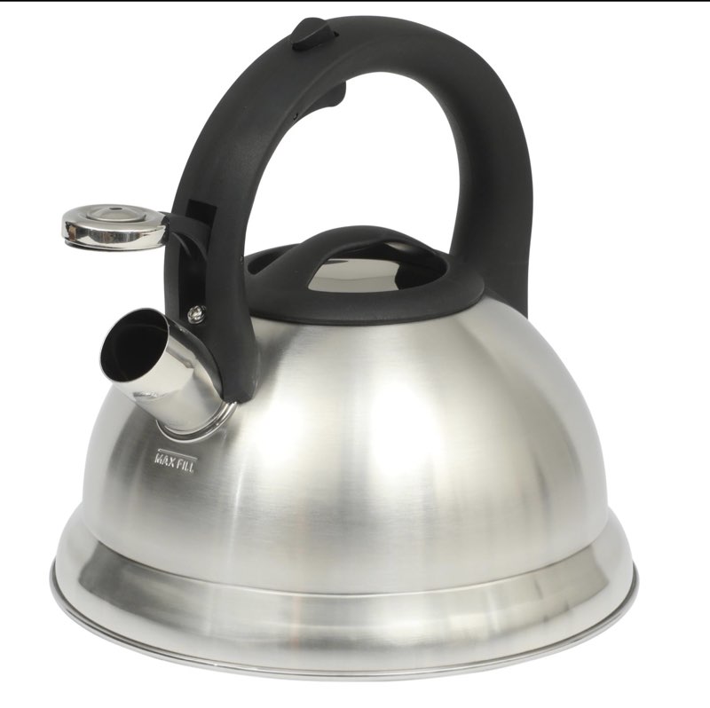 mr. coffee hartbay large 2.4 quart stainless steel whistling tea kettle