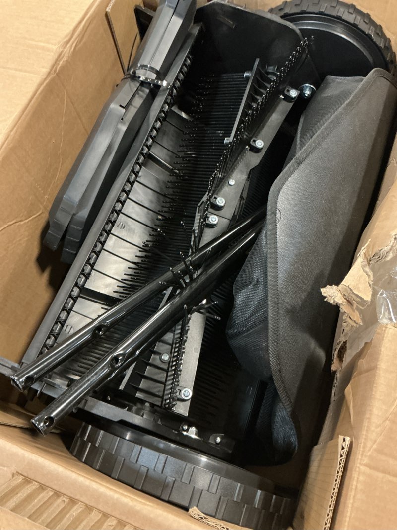 Condition photo showing Good Condition for VEVOR Push Lawn Sweeper, 21inch Leaf & Grass Collector, Heavy Duty Thickened Steel Durable to Use with Large Capacity 3.5 cu. ft. Mesh Collection Hopper Bag, 2 Spinning Brushes 21 inch Lawn Sweeper