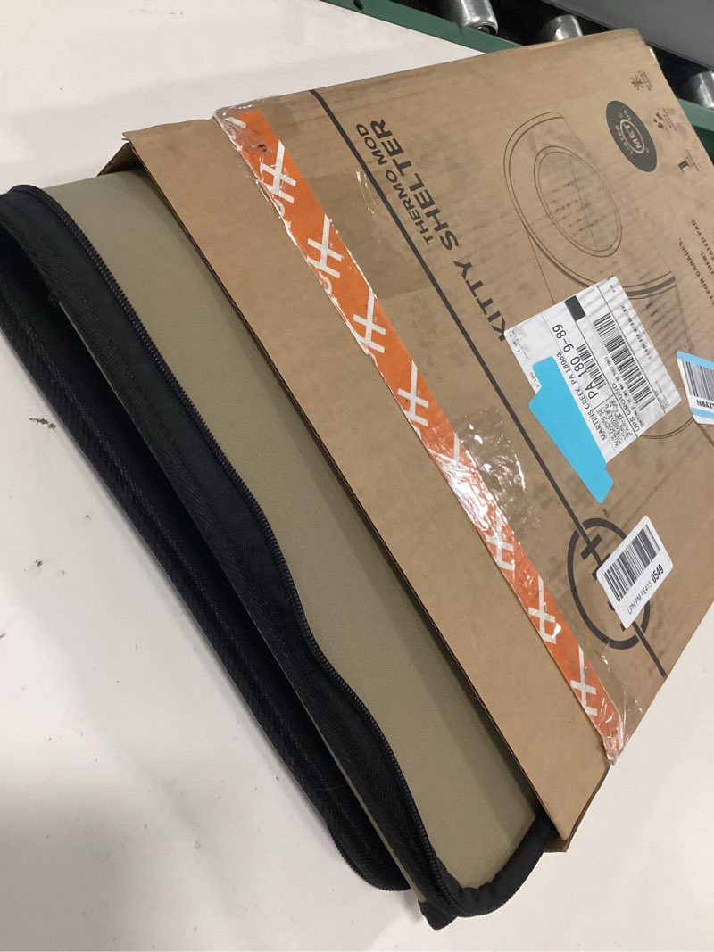 Condition photo showing Good Condition for K&H Pet Products Heated Outdoor Cat House for Outside - Thermo Mod Kitty Shelter, Insulated, Waterproof, Heated Floor, Washable Cover, Safety Listed - Small 21 X 14 X 13in Tan 20W