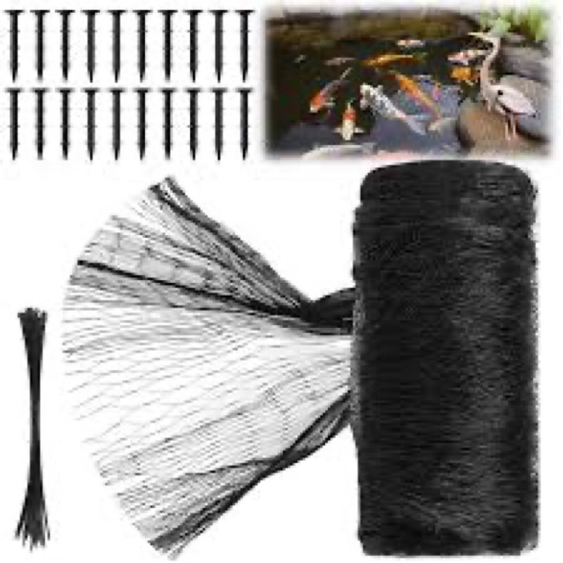 Yoojahow Koi Pond Netting Kit 19.7x19.7ft, Heavy-Duty Pe, Bird Deer Fence Netting, Durable Net Cover