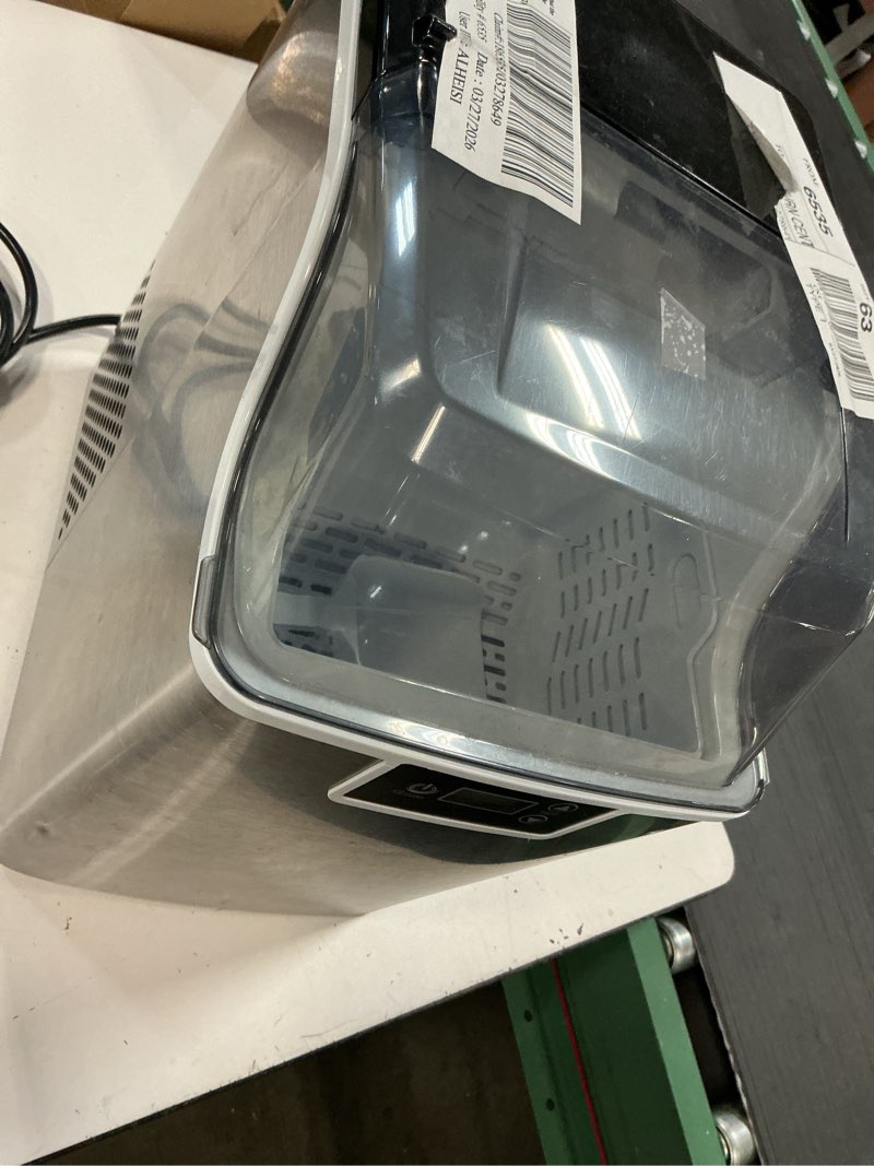 Condition photo showing As Is for frigidaire 44 lbs chewable nugget ice maker, stainless steel