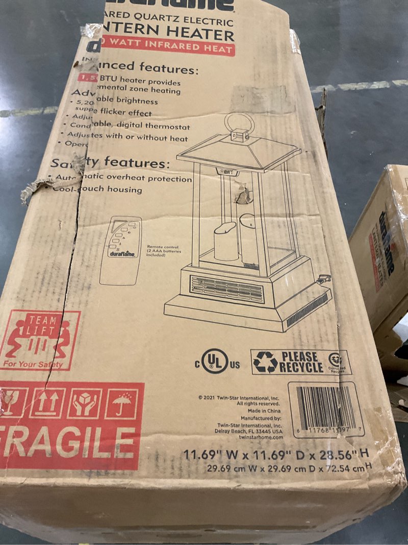 Condition photo showing Good Condition for Duraflame infrared quartez electric lantern heater gun metal grey