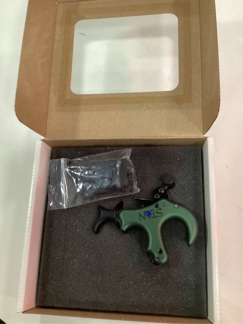 Condition photo showing New/Like New for stan onnex thumb archery release – modular trigger release with zero travel, adjustable tension, 3 & 4 finger options, open hook, trainer lock – archery hunting target release aid large sage