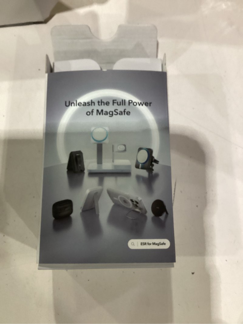 Condition photo showing Good Condition for ESR for MagSafe Car Mount, Upgraded Dashboard Magnetic Phone Holder for Car, 360° Rotation, Car Phone Holder Mount for iPhone 17/16/16e/15/14/13/12, S25, Pixel 10, Strong Magnets(with 2 Metal Rings) Black Carbon Fiber Dashboard Mount