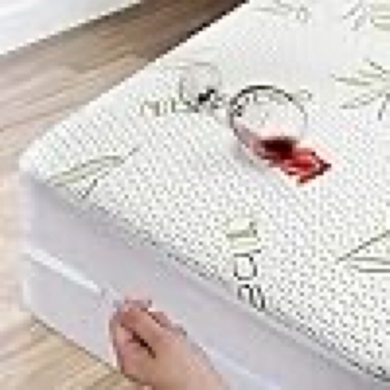 bamboo mattress protector with zipper - 100% waterproof twin xl size cooling mattress cover - ultra soft jacquard fabric breathable noiseless mattress pad cover - zippered mattress encasement