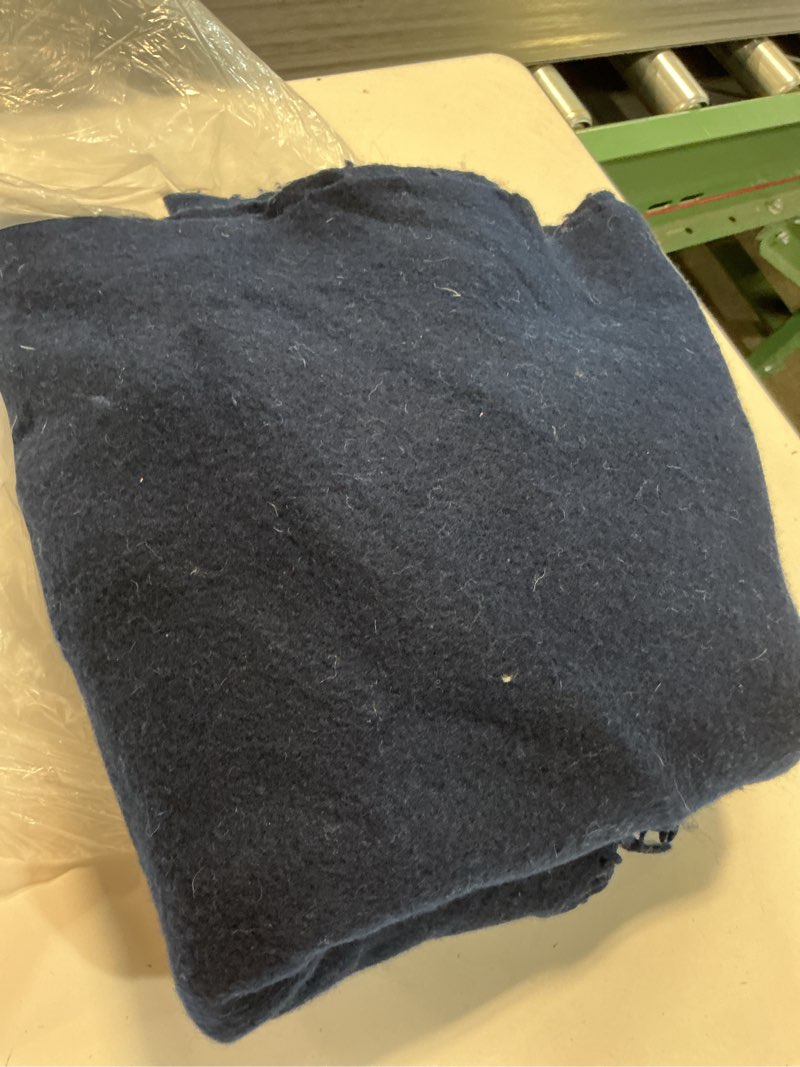 Condition photo showing As Is for mongolian cashmere throw, 60x80, true navy