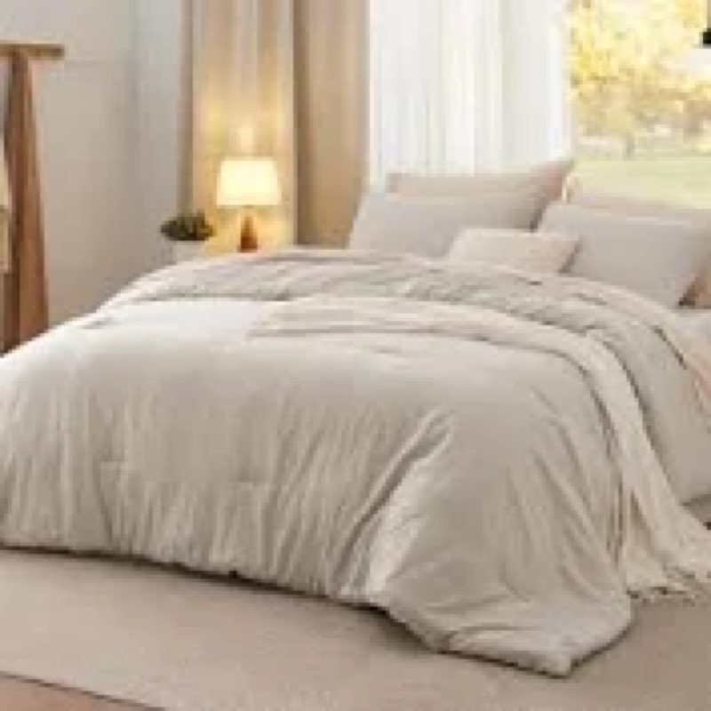 bedsure comforter set – soft & warm imitation washed cotton bedding for all seasons