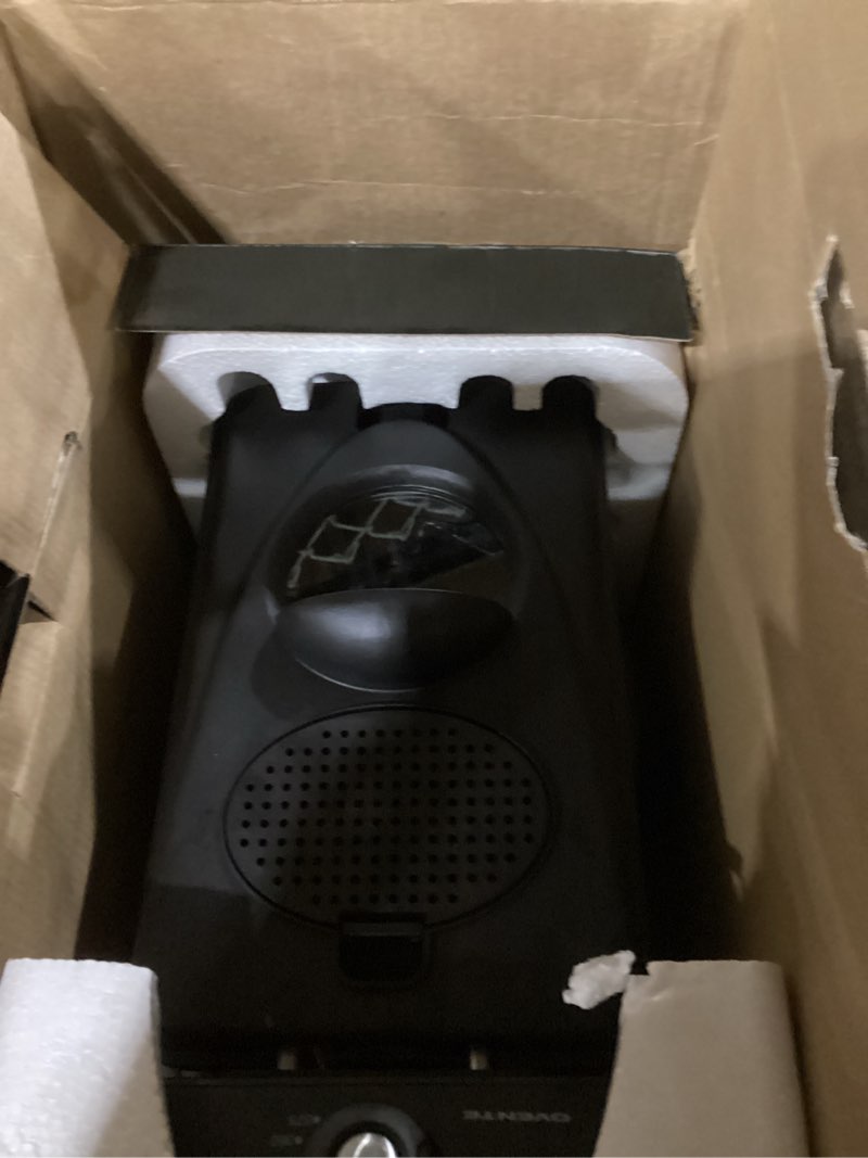 Condition photo showing As Is for NOT TESTED OVENTE Electric Deep Fryer 2 Liter Capacity, 1500 Watt Lid with Viewing Window and Odor Filter, Adjustable Temperature, Removable Frying Basket and Easy to Clean Stainless Steel Body, Silver FDM2201BR FDM2201BR - Silver