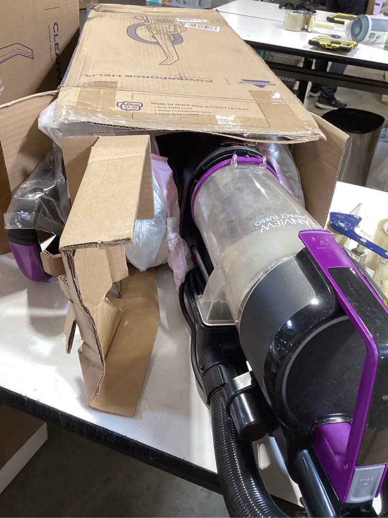 Condition photo showing As Is for bissell cleanview compact turbo upright vacuum with quick release wand, full size power, compact size for apartments & dorms, 3437f