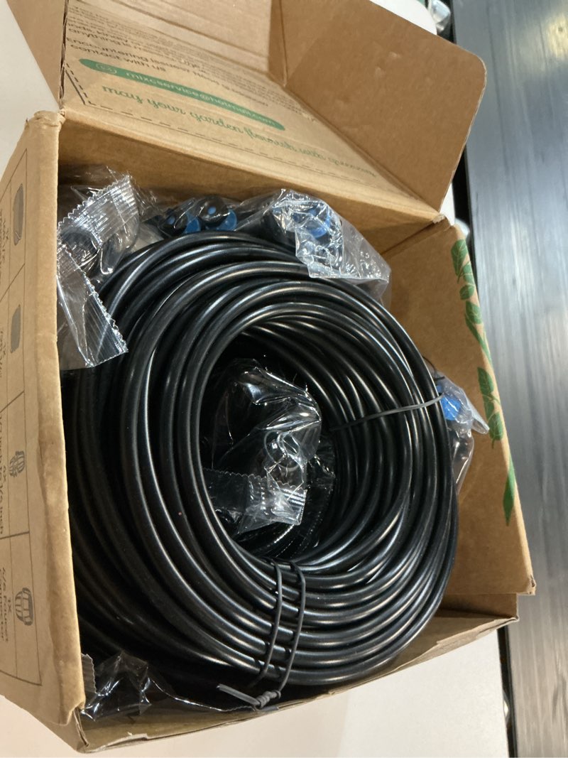 Condition photo showing Good Condition for mixc drip irrigation system,quick connector garden watering system automatic sprinkler system kit for lawn raised bed greenhouse plant watering system (16ft main tube+ 79ft 1/4'' tube)