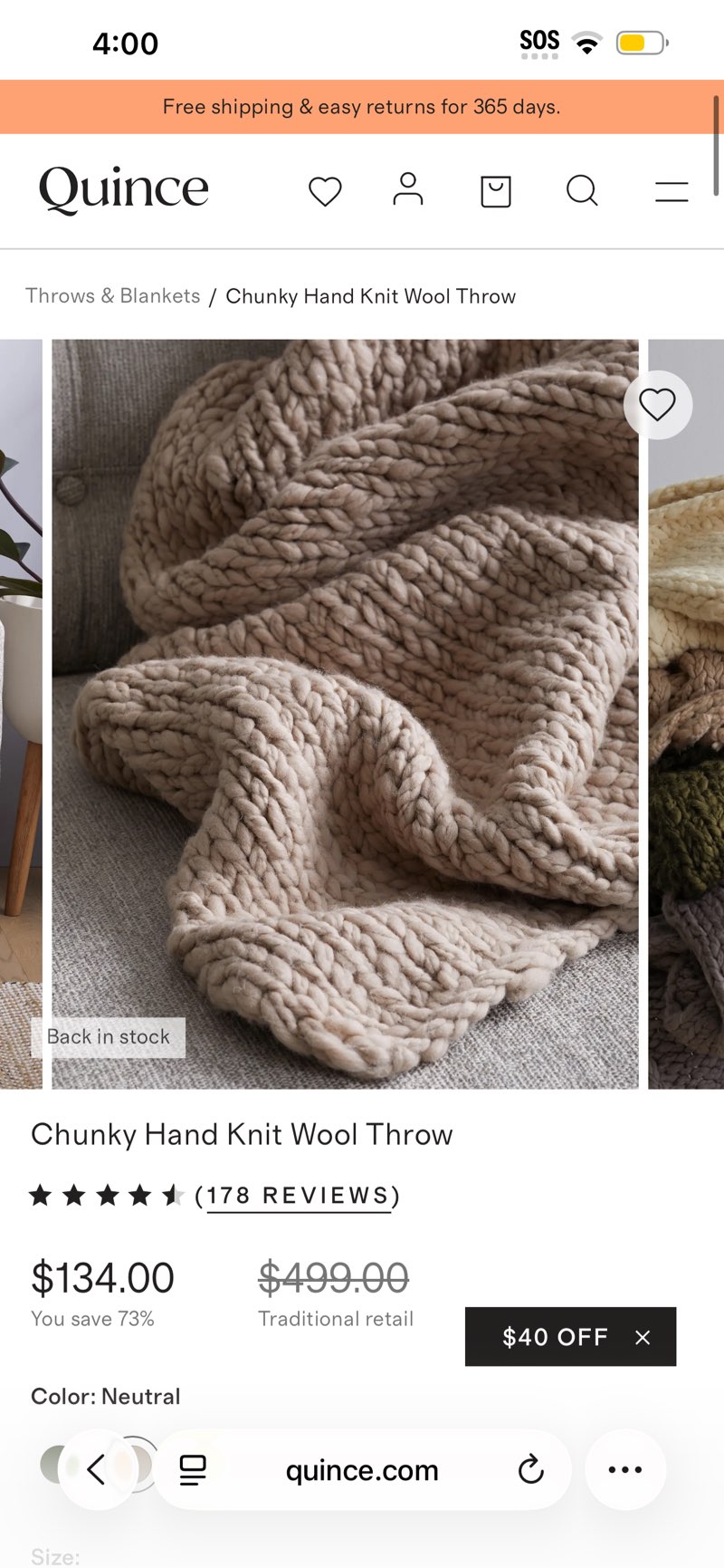 chunky hand knit wool throw