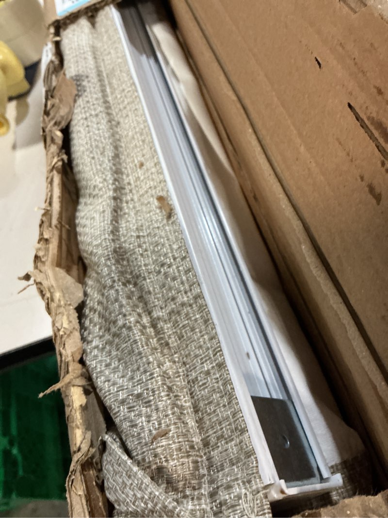 Condition photo showing Good Condition for Madison Park Galen Cordless Roman Shade, 31"W x 64"H, Sheen Taupe – Room Darkening, Thermal Insulated, Energy Efficient Window Blind with Subtle Sheen Basketweave Fabric for Privacy Room Darkening Basketweave Sheen Taupe 31"W x 64"H