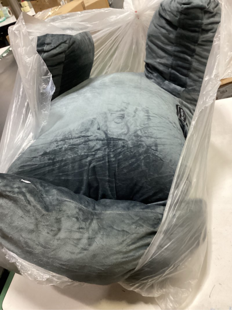 Condition photo showing Good Condition for SLIGUY Reading Pillow-Bed Rest Pillow with Detachable Neck Roll & Support Arm for Sitting in Bed Couch or Floor-Backrest Reading Pillow Adult Back Pillow for Reading/Watching TV/Gaming,Dark Grey Dark Grey Medium