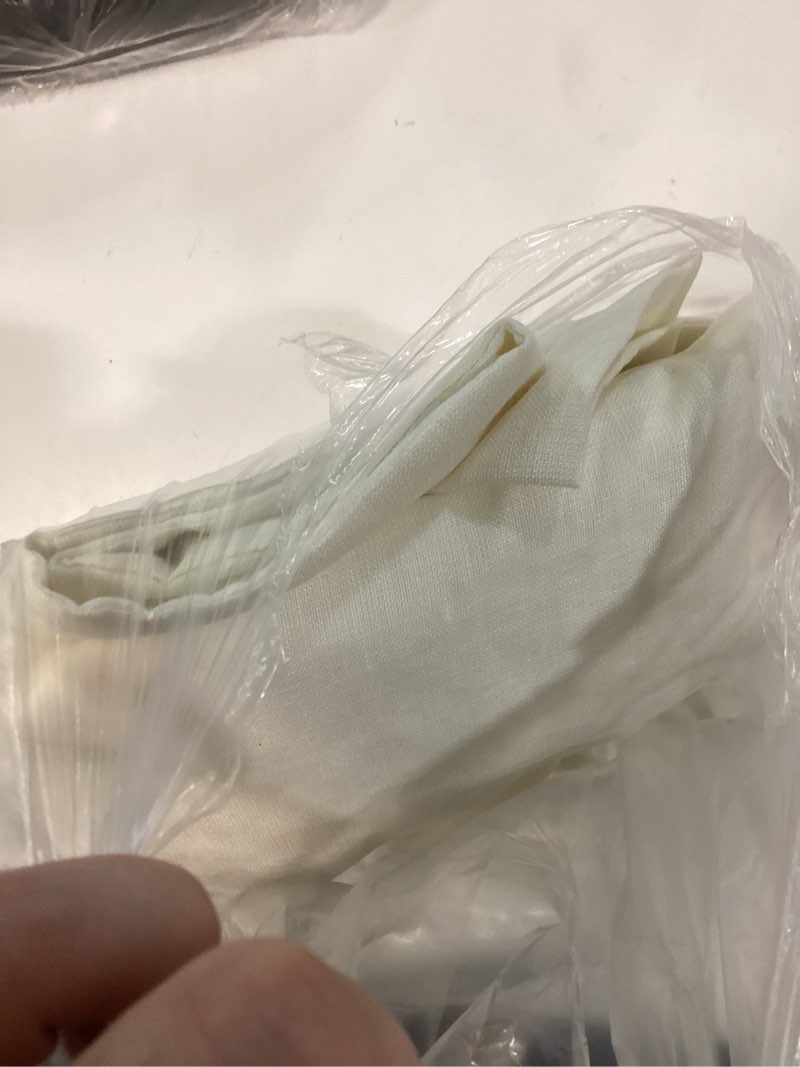 Condition photo showing Good Condition for european linen curtain - single panel, 48x96, ivory