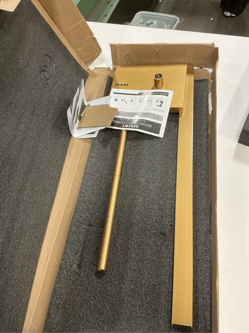 Condition photo showing As Is for GERZWY Gold Toilet Paper Holder Free Standing with Reserve Stainless Steel Tissue Roll Holder Floor 