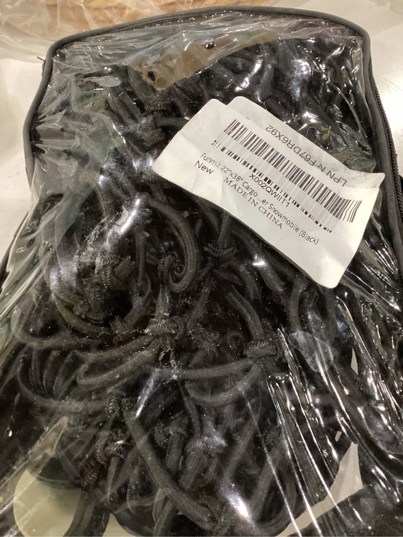 Condition photo showing Good Condition for 22"x38" cargo net, latex bungee with 12 adjustable plastic hooks | nice elasticity stretches to 44"x76",latex bungee cargo net with 2"x2" small mesh, for car atv boat suv van trailer