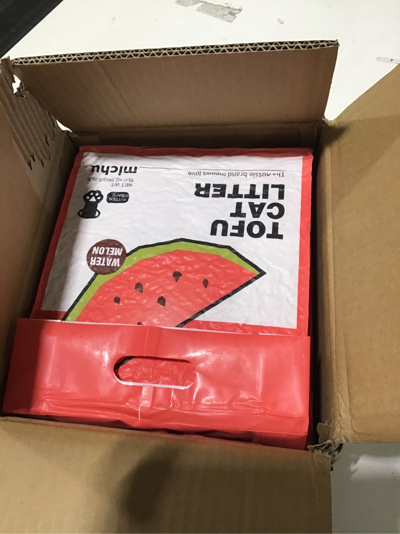 Condition photo showing New/Like New for Michu Tofu Cat Litter Natural Clumping Tofu Cat Litter, Fast Clumping and Easily Scoop-able 5.5lb/88oz 5 Scents - Watermelon, 2 Pack 2 Pack Watermelon
