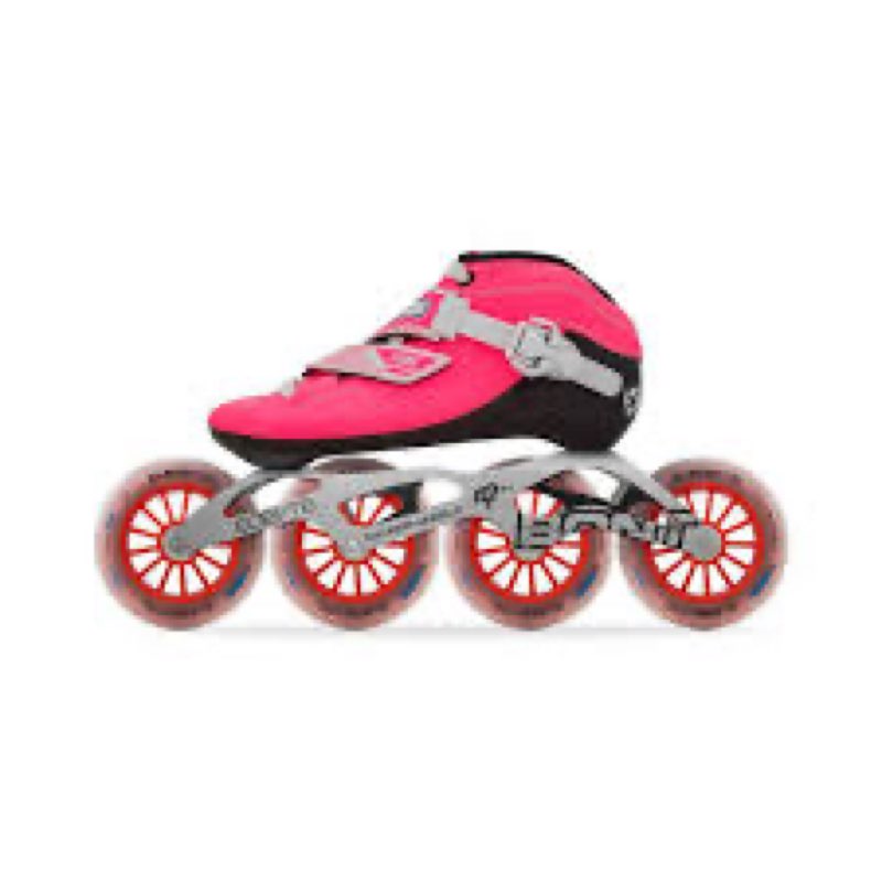 bont inline speed skating racing package - luna skate boot + 2pf 6061 frame + elemental wheels + abe