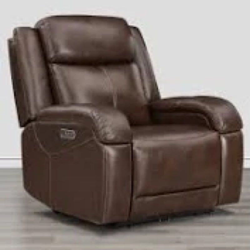 genuine leather zero wall power recliner with adjustable headrest