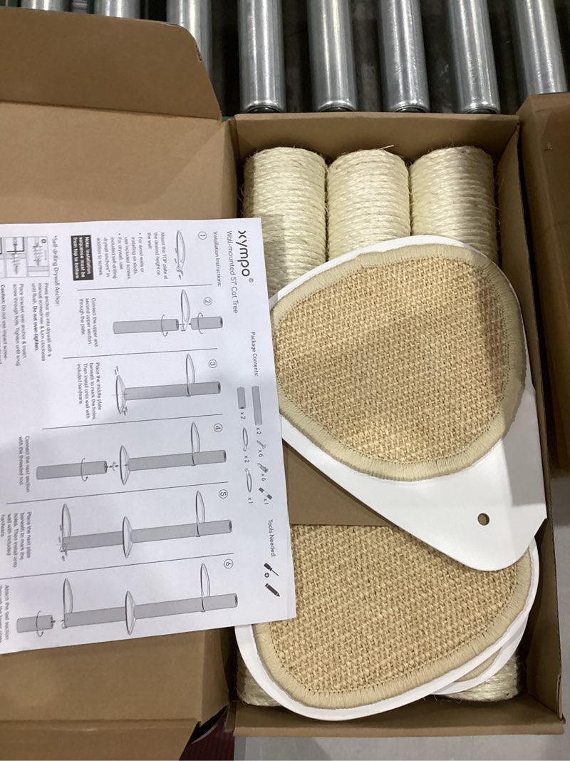 Condition photo showing Good Condition for 51" Wall-Mounted Cat Tree – Modern Space-Saving Cat Shelf with Sisal Scratching Post & Steel Climbing Steps – Stylish Cat Wall Furniture for Small Spaces