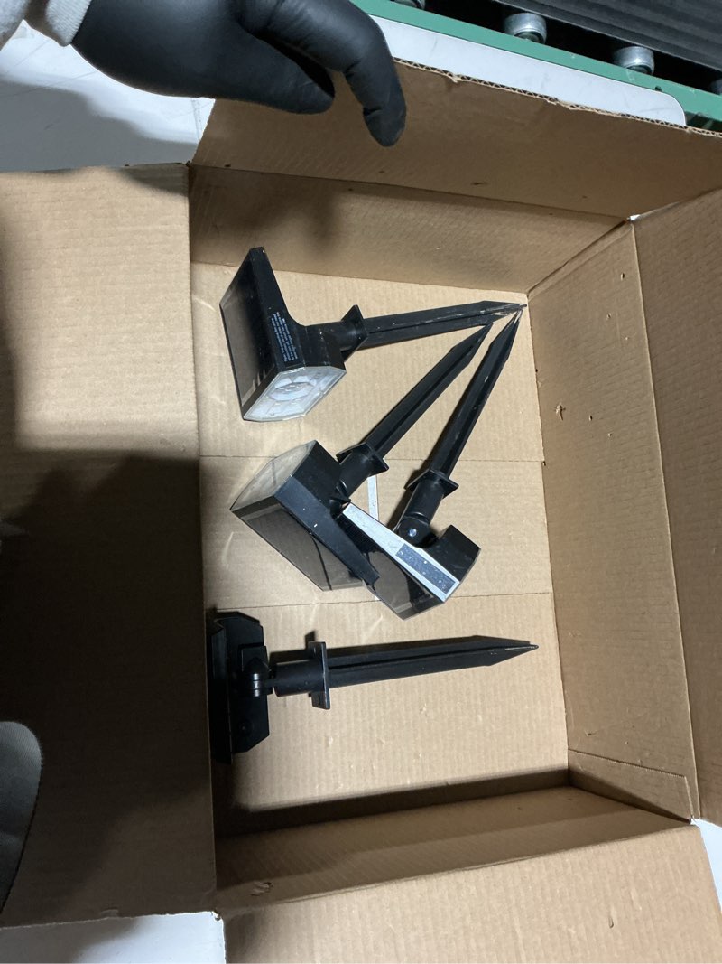 Condition photo showing Good Condition for NYMPHY Solar Color Changing Lights, 7 Lighting Modes Solar Lights Outdoor Waterproof IP68, Multicolor RGB Outdoor Lights for Garden Yard Landscape Decorations- 4 Pack Multicolor 4 Pack