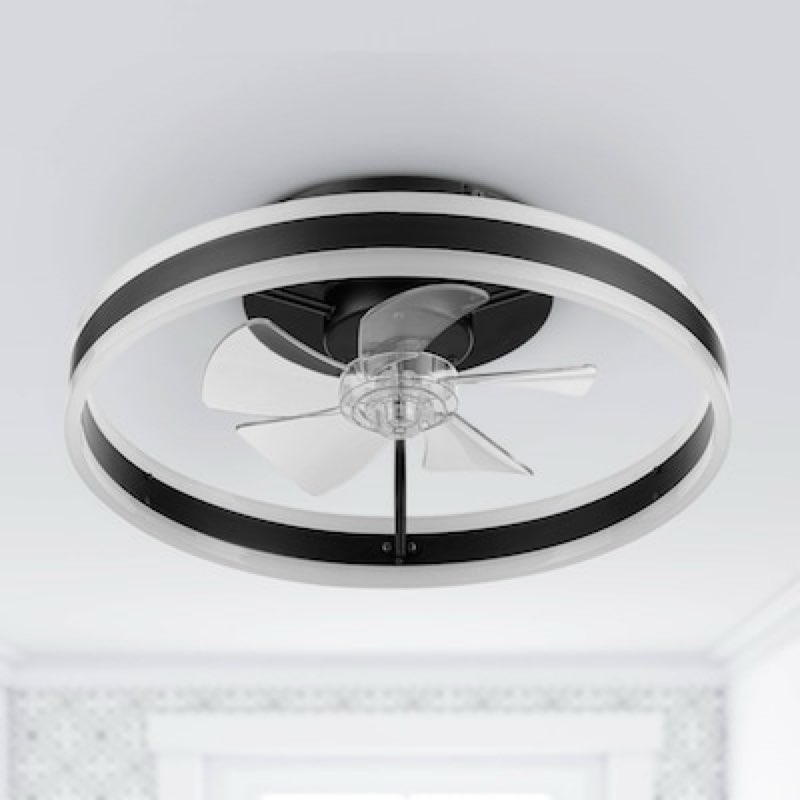 500+ bought last week harbor breeze edenmore 20-in matte black with clear blades adjustable white led flush mount