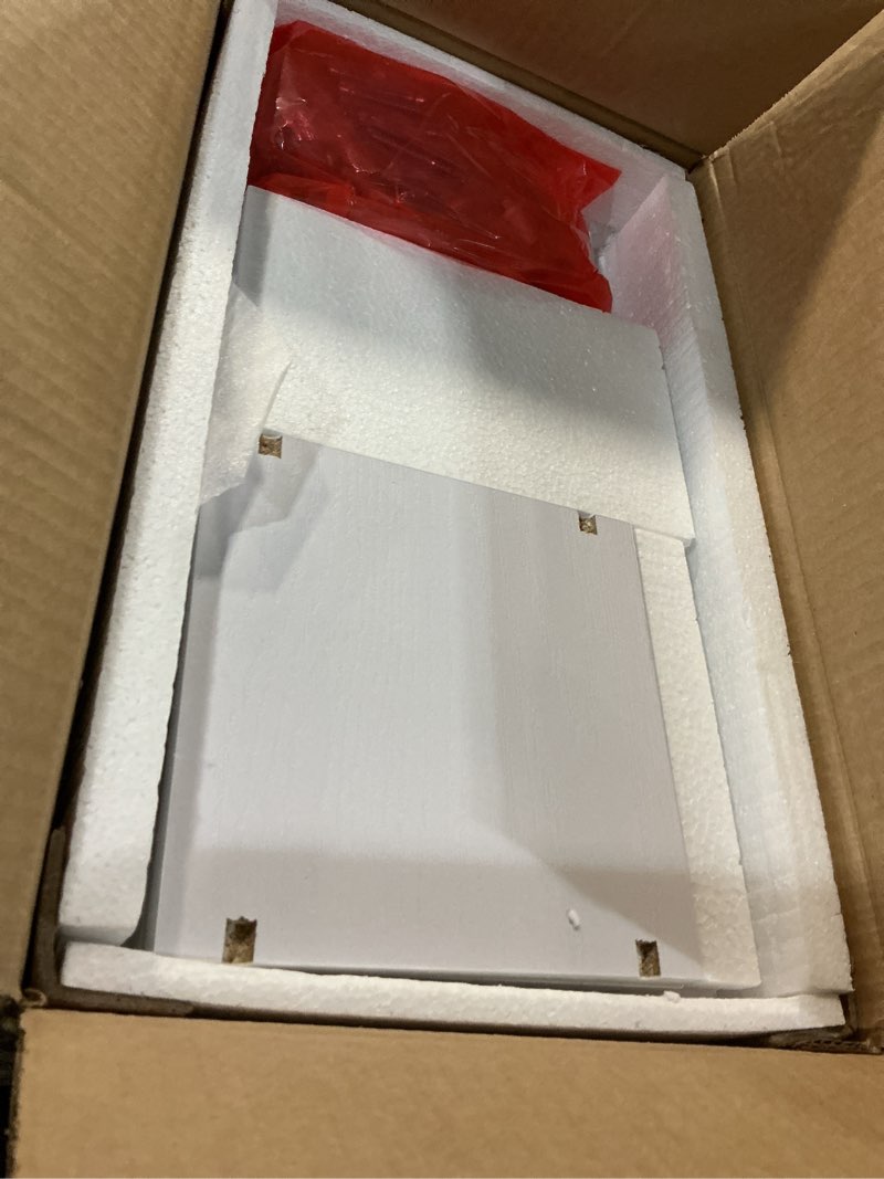 Condition photo showing Good Condition for Hzuaneri Bathroom Storage Cabinet, Small Corner Floor Cabinet with Doors and Adjustable Shelf, Narrow Toilet Paper Cabinets, Bathroom Organizer for Small Spaces, White BC19703X 7.9"D x 7.9"W x 29.5"H White