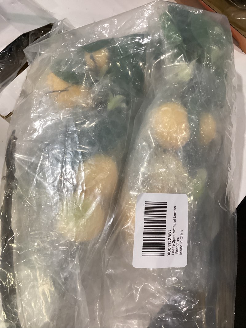 Condition photo showing New/Like New for laelfe 2 bunches artificial lemons branches faux lemons fruit with stem fake lemon decoration for kitchen farmhouse decor (yellow)…