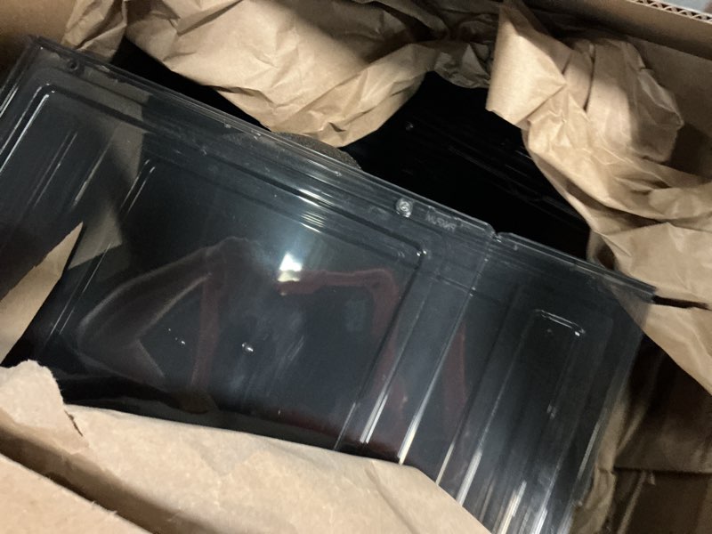 Condition photo showing As Is for Pinkpum Upgraded Hard Shoe Storage Box 12 Pack X-Large Fit Size 12, Thicken & Sturdy Clear Plastic Stackable Shoe Organizer Box Closet, Sneaker Storage Display Case with Magnetic Door Black 12 pcs Black Clear