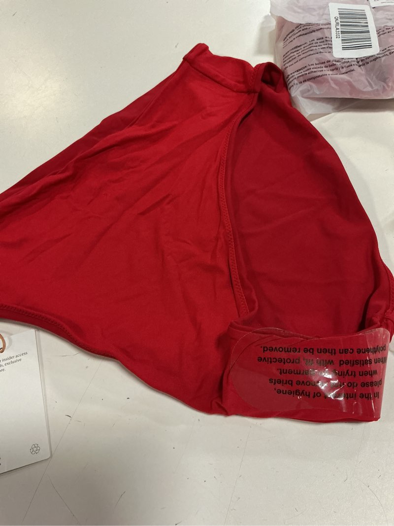 Condition photo showing Good Condition for italian high-rise high-leg bikini bottom, xl, cherry