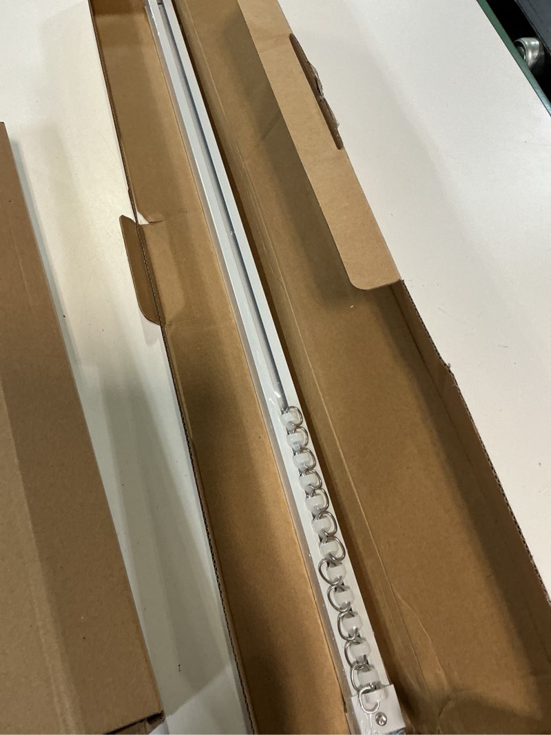 Condition photo showing Good Condition for upgraded 9ft telescoping curtain track, white retractable rail system for ceiling or wall mount, silent sliding with hooks, room divider for living room bedroom bathroom sliding door rv white 6-9ft (72-108in)