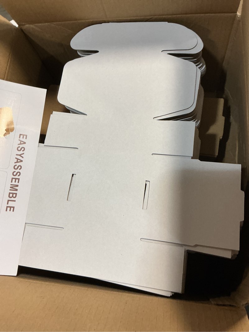 Condition photo showing Good Condition for 100 pack 4"x4"x2" inch small shipping boxes white corrugated cardboard box for small business, mailer, shipping, and packing white 4"x4"x2" 100