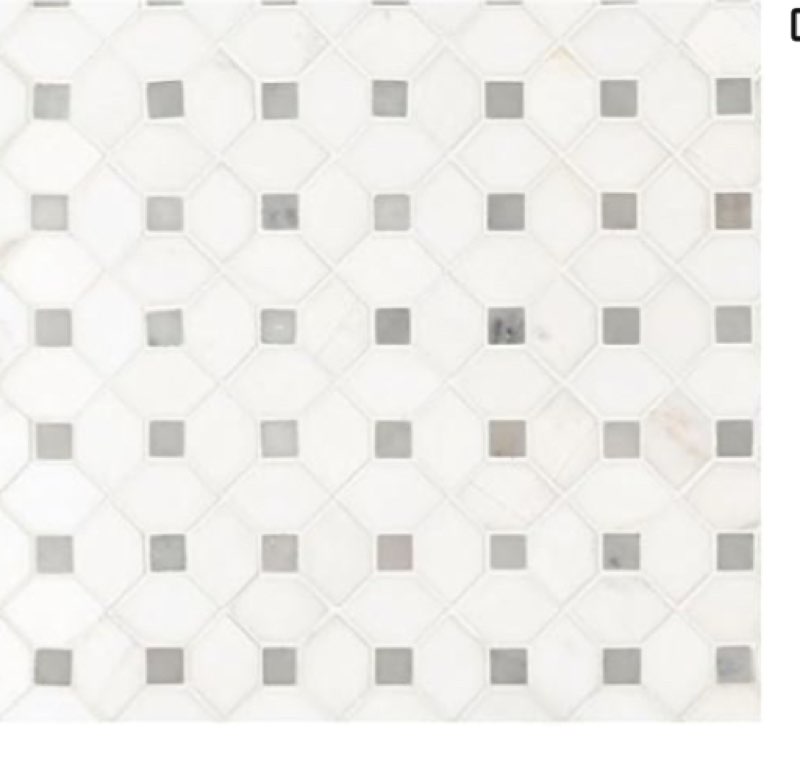Bianco Dolomite Dotty 12.31 in. x 12.36 in. Polished Marble Mesh-Mounted Mosaic Tile