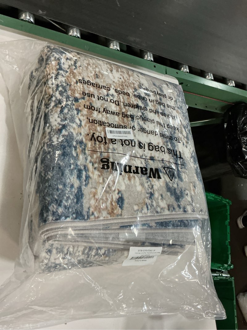 Condition photo showing Good Condition for Art&Tuft Washable Rug, Anti-Slip Backing Abstract 8x10 Area Rugs, Stain Resistant Rugs for Living Room, Foldable Machine Washable Area Rug (8'x10', TPR18-Blue) Tpr18-blue 8' x 10' (Rectangular)