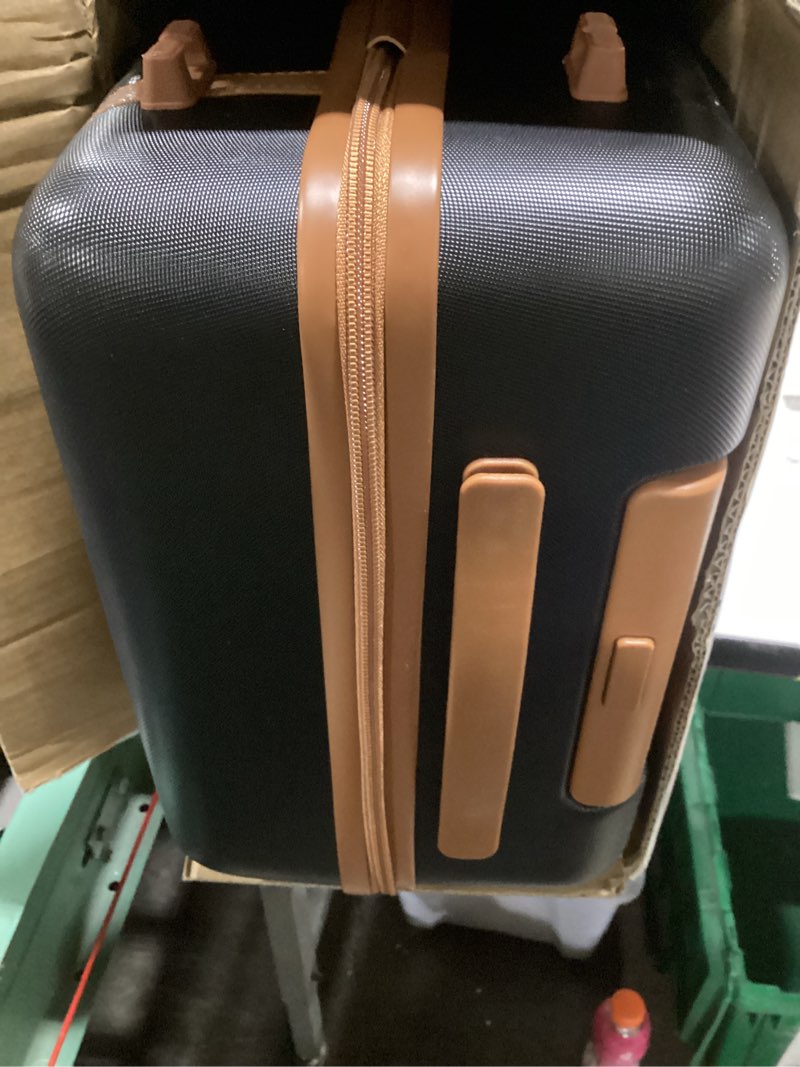 Condition photo showing As Is for Velaybor Luggage Sets 3 Piece with Spinner Wheels, Lightweight PC Hardside Suitcase with TSA Lock & YKK Zippers, 20 Inch Carry On Luggage with Travel Bag for Men and Women, Black Black 3 Piece Set (20inch)