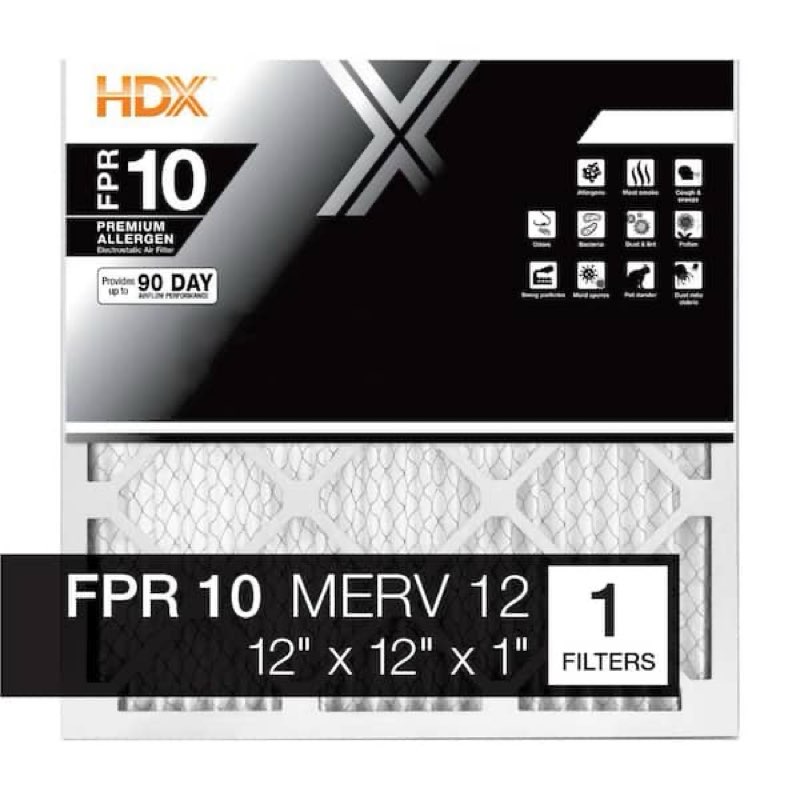 12 in. x 12 in. x 1 in. premium pleated air filter fpr 10, merv 24