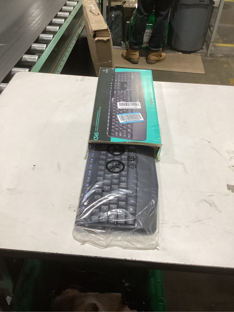 Condition photo showing New/Like New for Logitech K345 Wireless Keyboard - Full-Sized Keyboard with Palm Rest, 2.4 GHz Wireless USB Receiver - for PC, Laptop Keyboard 1 Pack