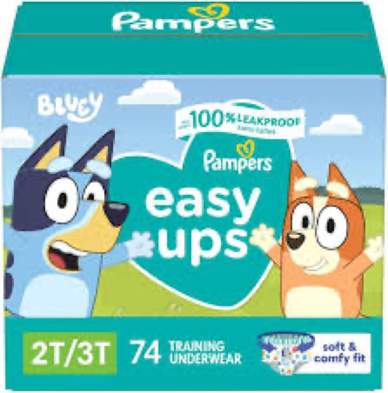 Pampers Training Pants - Easy Ups Boys & Girls Bluey - Size 2T-3T, 74 Count, Children's Potty Underw