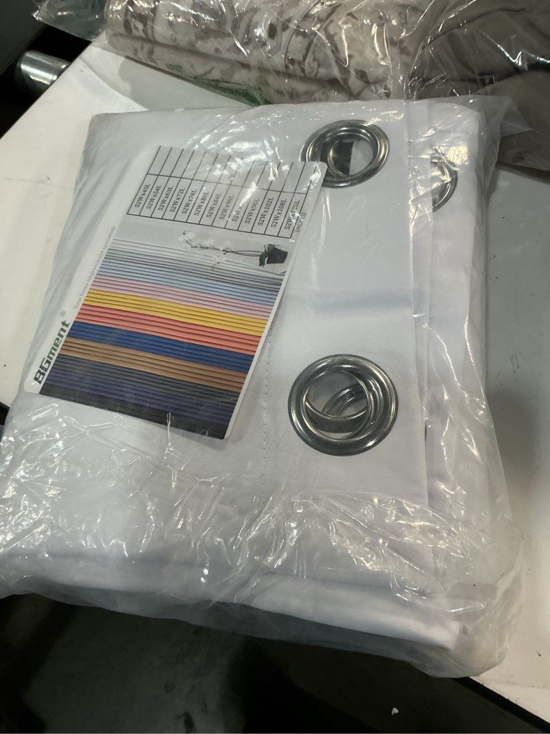 Condition photo showing Good Condition for bgment white blackout curtains for living room - black out curtains 84 inches long thermal insulated light blocking grommet drapes for nursery, 52 inch wide each white 52"w x 84"l (pack of 2)