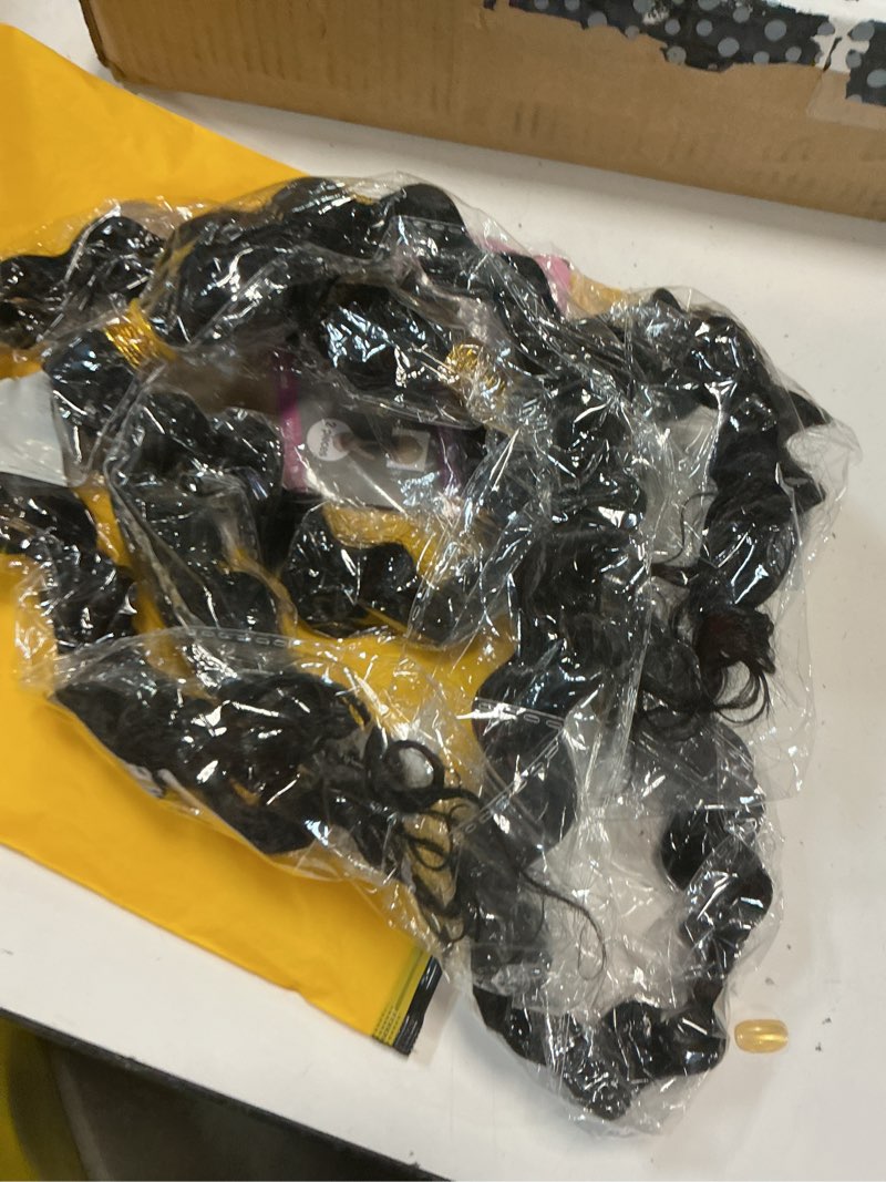 Condition photo showing New/Like New for freiuoke deep wave bundles human hair double weft for women unprocessed brazilian virgin hair extensions natural black 18 20 22 inch 3 bundles 150g 18 20 22 in #g1b natural black dp
