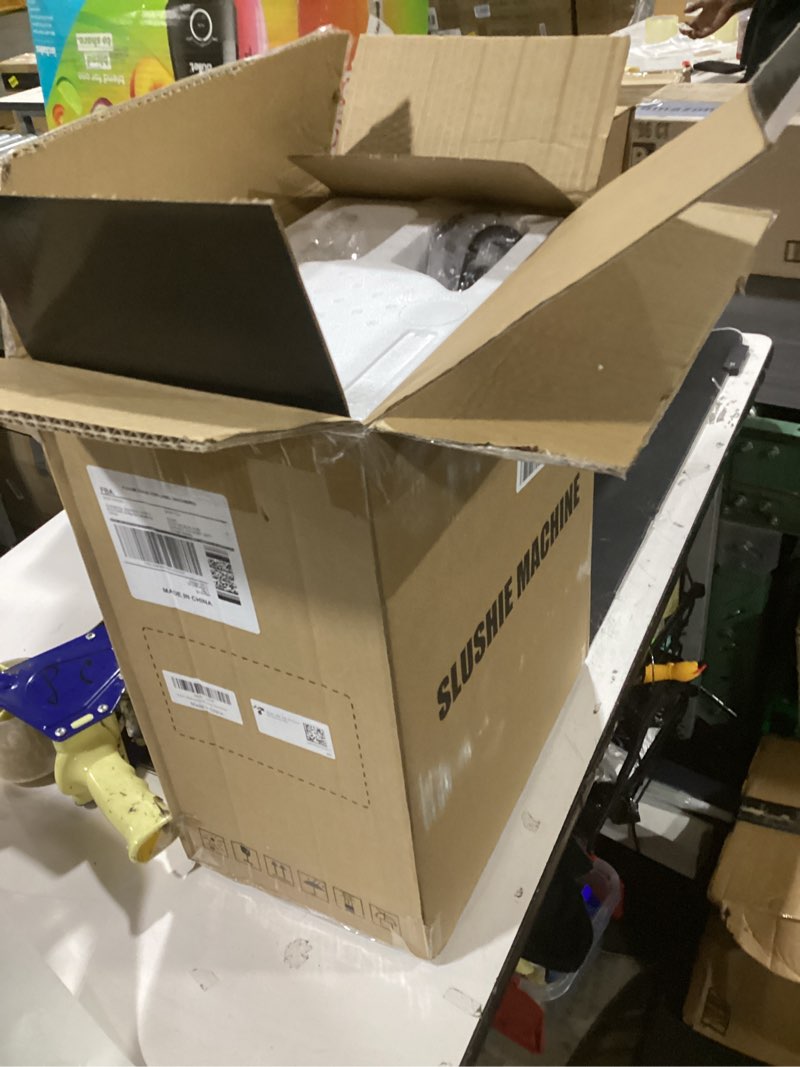 Condition photo showing Good Condition for slushie machine, ice cream maker, 40 oz. slushy machine for home and families, no ice needed with rapid chill & temperature control, multi-function for margarita, frappé, easy to clean, black