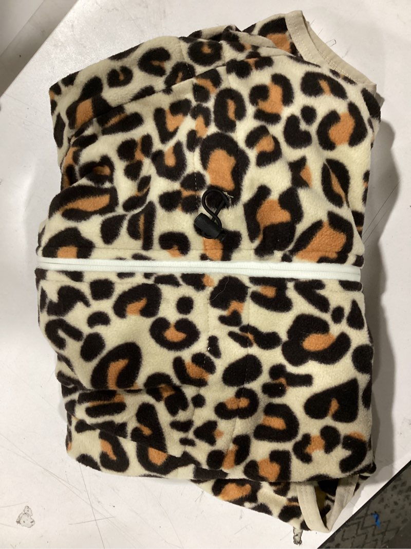 Condition photo showing Good Condition for ROZKITCH Dog Leg Warmers for Small Dogs, Pet Windproof Warm Cold Weather Jacket Vest with Luminous Zipper, Jumpsuit Apparel Outfit Clothes for Small Medium Large Dog Brown XS XS(Back Length:14") Leopard Brown