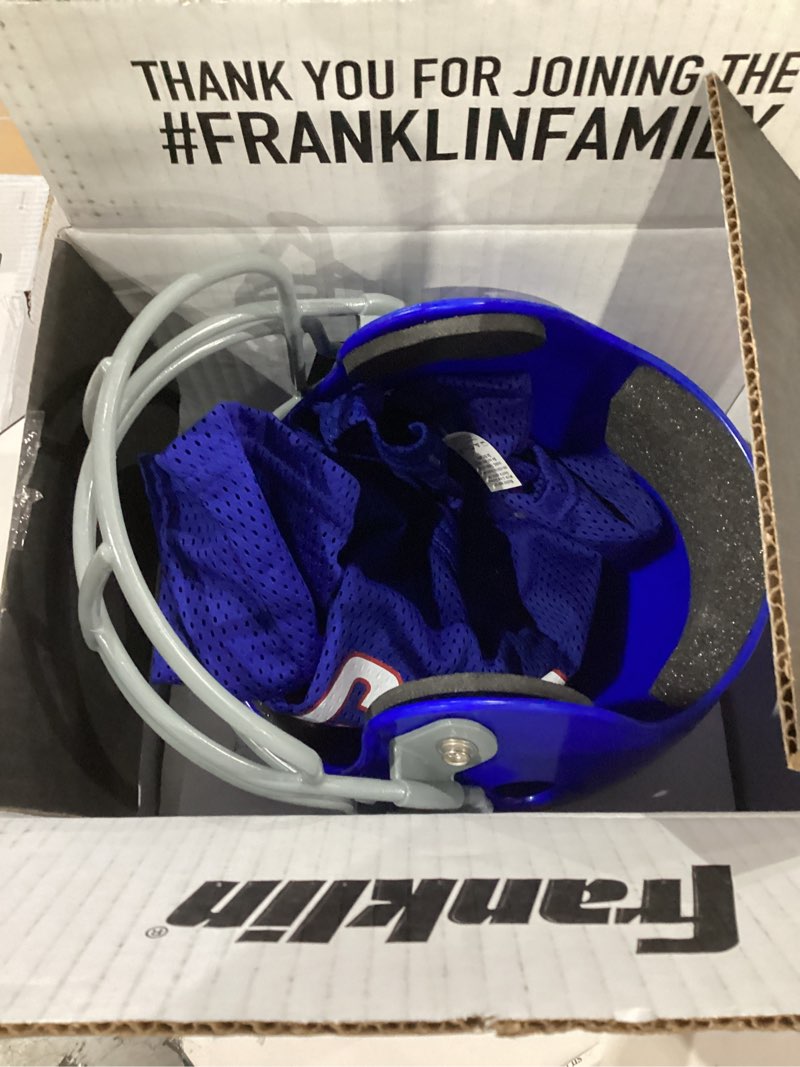 Condition photo showing New/Like New for Franklin Sports NFL Kids Helmet + Jersey Sets - Youth NFL Team Uniform Sets - Costume Set - Helmet, Jersey + Chinstrap-Medium New York Giants
